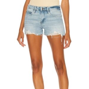 Frame Denim Light Wash Distressed Cutoff Jean Shorts